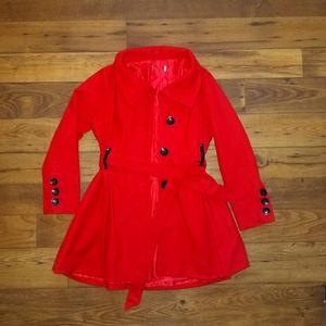 Red Womens Peacoat